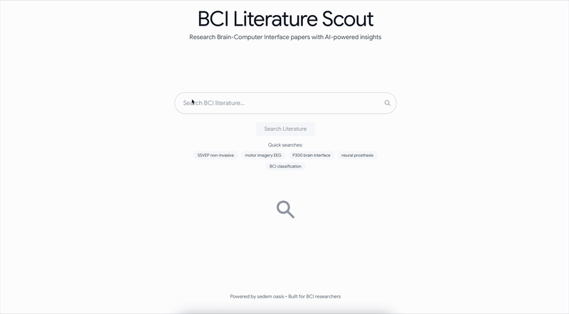 BCI Research Scout Search Interface